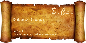 Dubecz Csaba névjegykártya