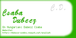 csaba dubecz business card